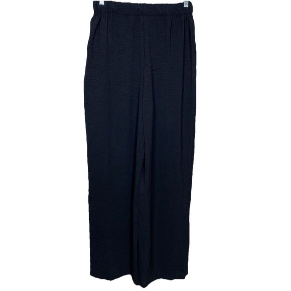 SHEIN Black Pants Wide Leg High Waisted Elastic Waist Pull On Pockets Size 6 - Picture 5 of 6